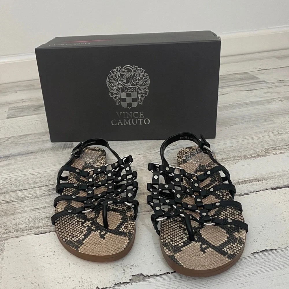 Vince Camuto Richintie Cage Sandal Black 7.5